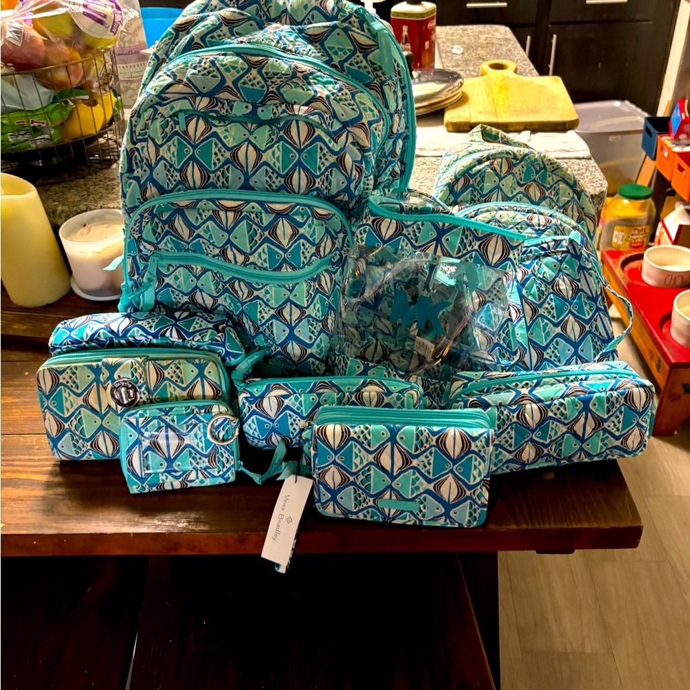 Vera Bradley Turtle Print Knapsack With Matching … - image 1